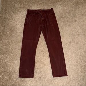 Ag Adriano Goldschmied Men's Corduroy Pants in Bordeaux